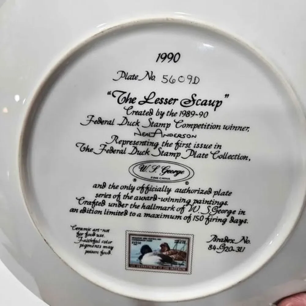 W.S. George 'The Lesser Scaup' Collector Plate by Neal Anderson